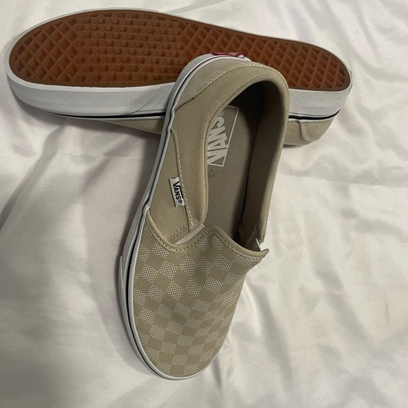 Vans Classic Slip-On Checkerboard Soft Sage Green Size 10 - Picture 2 of 3